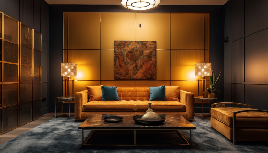 Luxury modern apartment with elegant home decor generated by AI