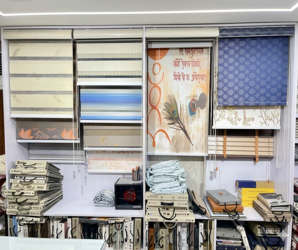 Premium window blinds collection featuring zebra and roller blinds at Dzire Decor, Dwarka, New Delhi.